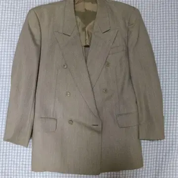 LINSIEME 베이지 더블 브레스트 정장 자켓