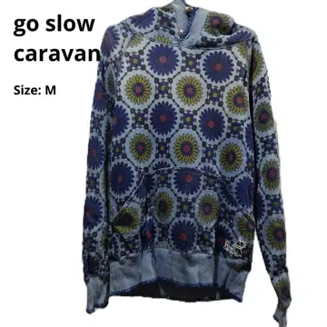 go slow caravan 꽃무늬 후드 부착 후드티