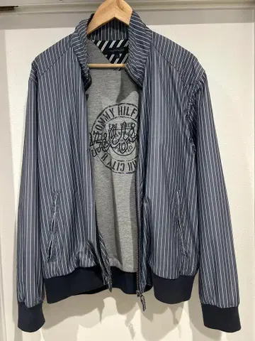 Tommy HILFIGER 네이비 스트라이프 점퍼