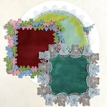 [ 새상품 ] 긴자와 레이스 가챠 푸치 타월 손수건 2장 세트