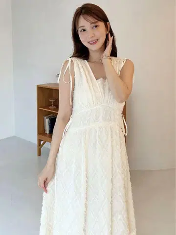 [ 새상품 택 포함 ] snidel 자카드 드로스트 디테일 원피스