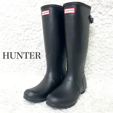 미사용급 HUNTER 헌터 레인부츠 장화 블랙 US38