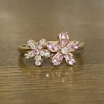 쥬얼리 츠츠미 다이아몬드 플라워 반지 K10 D0.12ct