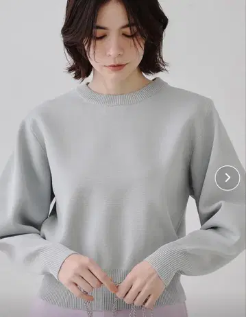 오파크 클립 라메 볼륨 슬리브 니트