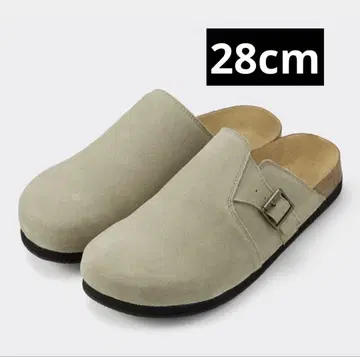 미사용 새상품 GU 지유 리얼 가죽 클로그 샌들 28cm 베이지