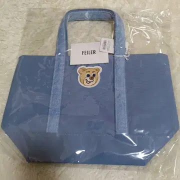 FEILER 라이트 블루 올드 테디 와펜 토트백 소