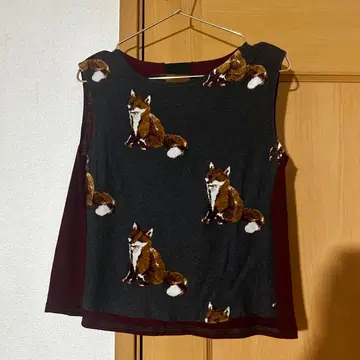 [door up oops] 여우 패턴 베스트? [수회 착용]