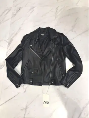 ZARA 미사용 새상품 인조 가죽 라이더 자켓