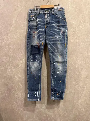 DSQUARED2 페인트 가공 데님 색빠짐 가공 44인치