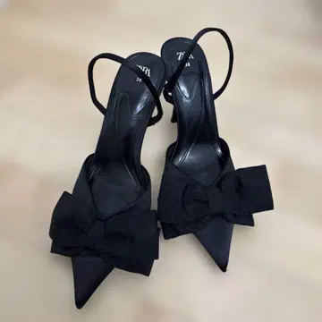 zara 블랙 리본 하이힐