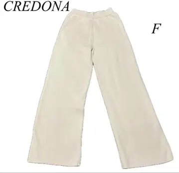 CREDONA 여성용 니트 와이드 팬츠 아이보리 F