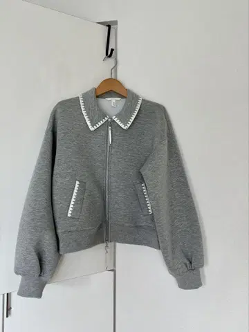 H&M 그레이 카라 부착 자켓