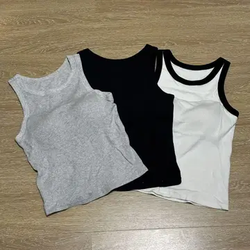 UNIQLO 아메리칸 슬리브 리브 브라탑 3색 세트