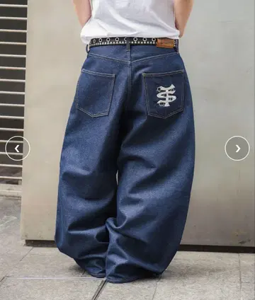 TS logo Rigid Baggy Denim pants
