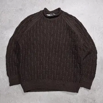80s 90s DRIES VAN NOTEN 롤넥 케이블 니트 48