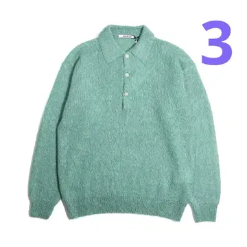 BRUSHED SUPER KID MOHAIR KNIT POLO