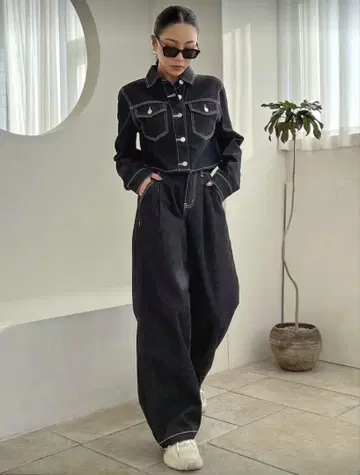 Shein Dazy 데님 셋업 블랙 L 사이즈 가을 코디