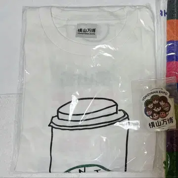요코야마 만박 스티커 T셔츠 2종 세트