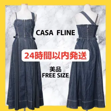 [ 24시간 이내 발송 ] CASA FLINE 데님 롱 원피스 카사플라인