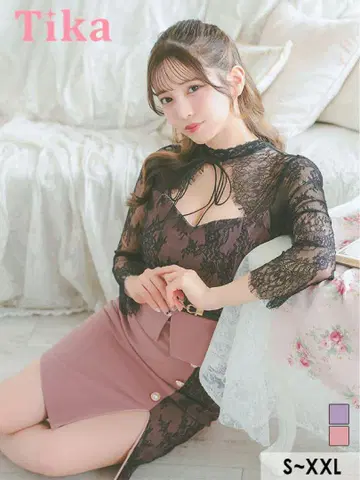Tika 퍼플 레이스 드레스 XXL