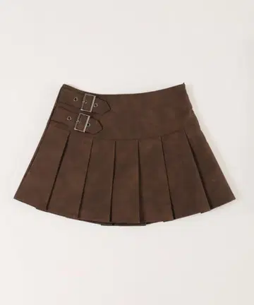 사이드 벨트 PU 스커트
