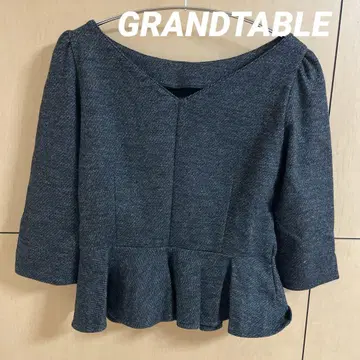 다크 그레이 트위드 긴팔 상의