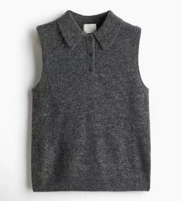 카라 부착 풀오버 베스트 H&M