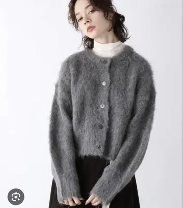JEANASIS 샤기 니트 가디건 그레이 free size