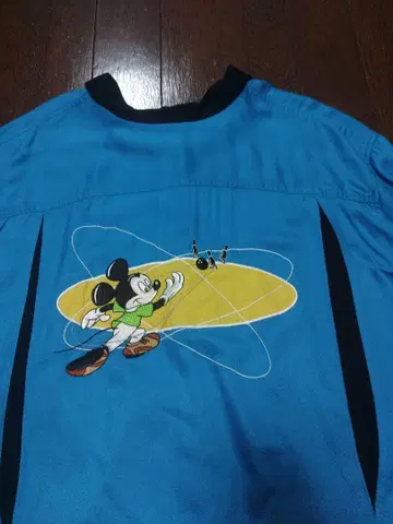 disney 볼링 셔츠 M 자수 구제 의류 파랑