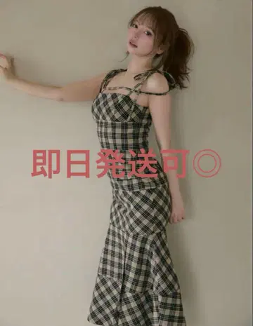 미사용 새상품 andmary Cecily check long dress