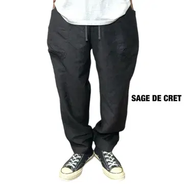 SAGE DE CRET 울 린넨 페그탑 워크 팬츠
