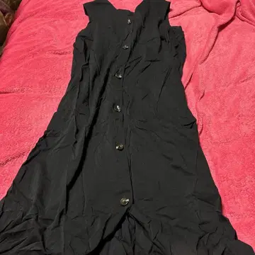 XL 블랙 MUJI 슬리브리스 원피스