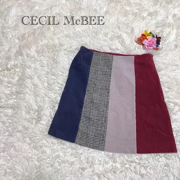 세실 맥비 리메이크풍 절개 스커트 M 패치워크풍 개성파 구제 의류