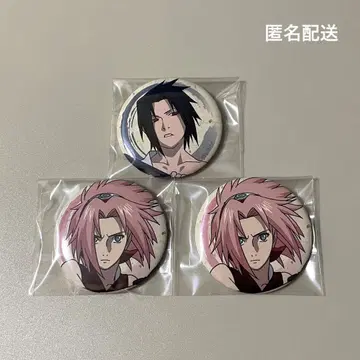 NARUTO 캔뱃지 우치하 사스케 하루노 사쿠라