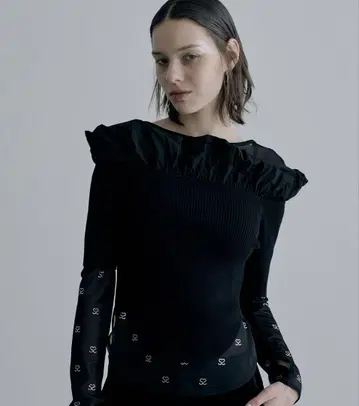 Rib Puffed Shoulder Mini Top