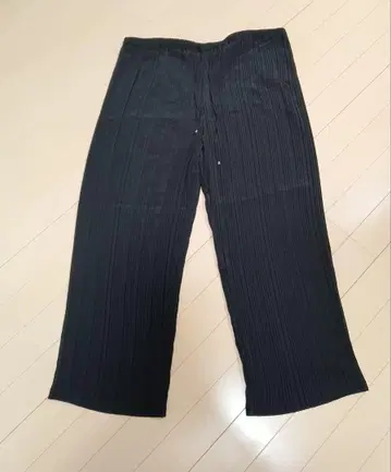 블랙 플리츠 팬츠 허리 조절