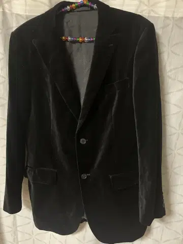 새상품급 UNIQLO 남성용 M 사이즈, 벨벳 소재 블랙 테일러드 자켓