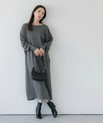 코카 새상품 캐주얼 롱 원피스 (그레이 블랙)