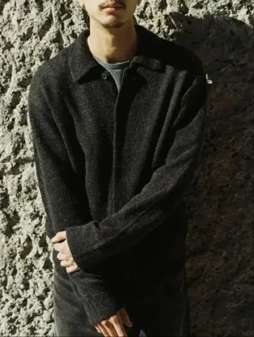 [ LIDNM ] ALPACA KNIT SHIRT CARDIGAN