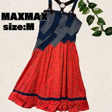 MAXMAX 데님 리메이크풍 꽃무늬 Y2K 벌룬 밑단 M 비대칭