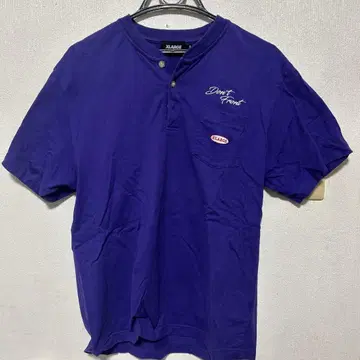 XLARGE 보라색 버튼 피케 셔츠 M