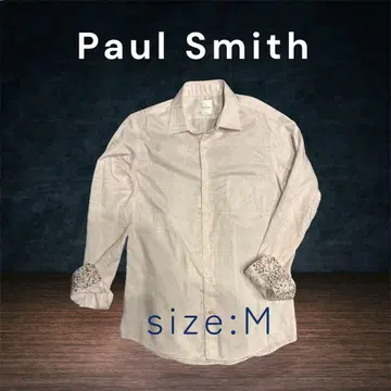 Paul Smith 체크 무늬 긴팔 셔츠 소매 꽃무늬 M