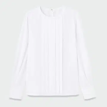 PLST 조젯 프론트 턱 블라우스 (white) S 사이즈
