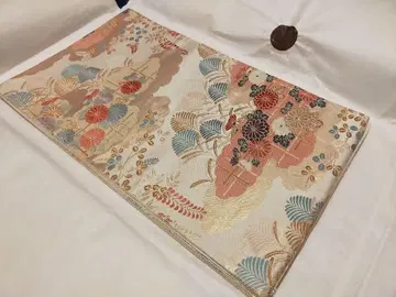 [ 고급 ] 꽃무늬 금실 자수 후쿠로 오비