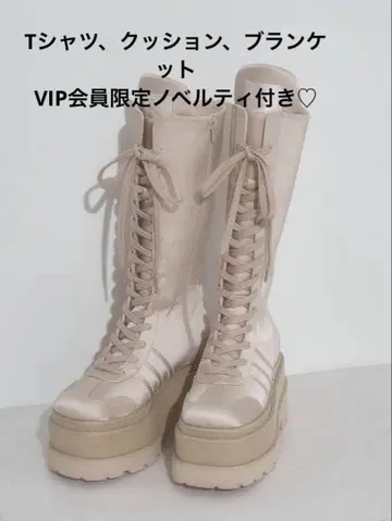 다리치 레이스업 스니커즈 롱 부츠 베이지 L 사이즈