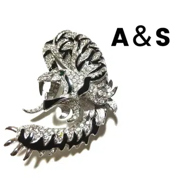 A&S 아토우드 앤 소여 호랑이 모티브의 대형 브로치