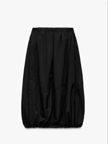 [ ZARA ] 나일론 스토퍼 벌룬 스커트 블랙