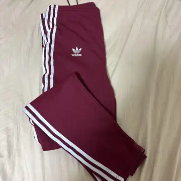 adidas 버건디 사이드 트랙 스트라이프 팬츠