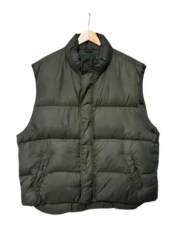 90s J.CREW 다운 베스트 XL 올리브 그린 자이언트 택