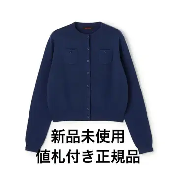 캬바쿠라 코튼 캐시미어 크루넥 가디건
